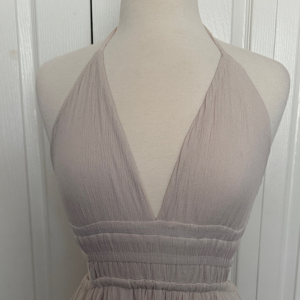 Lovely Day Cream Halter Dress Size Small | Flowy Mini Sundress - Picture 3 of 6